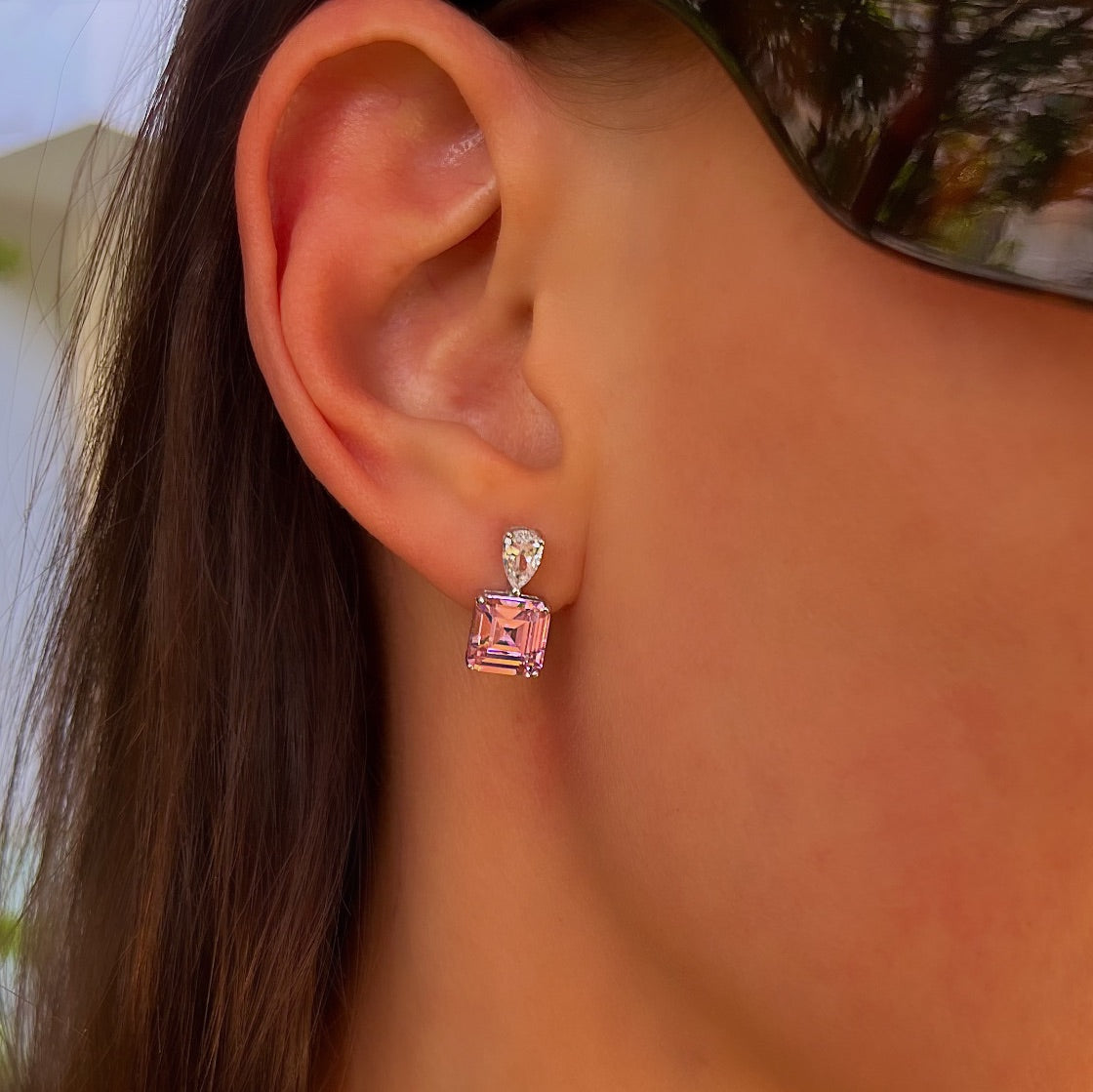 Earrings with Crystals and Pearls