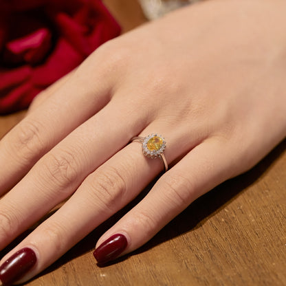 Yellow Oval Diana Ring