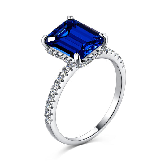 Lumo Blue Solitaire Ring