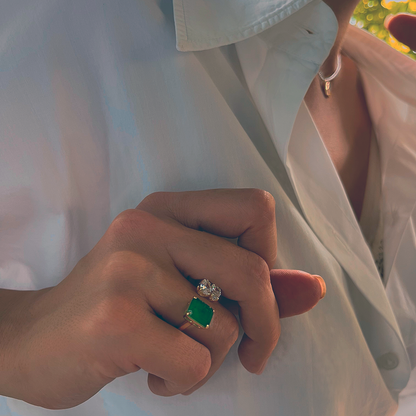 Twinflame Emerald Ring