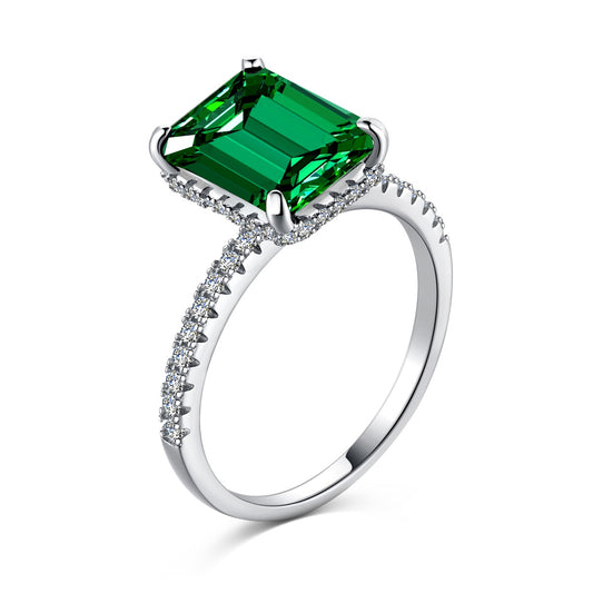 Lumo Green Solitaire Ring