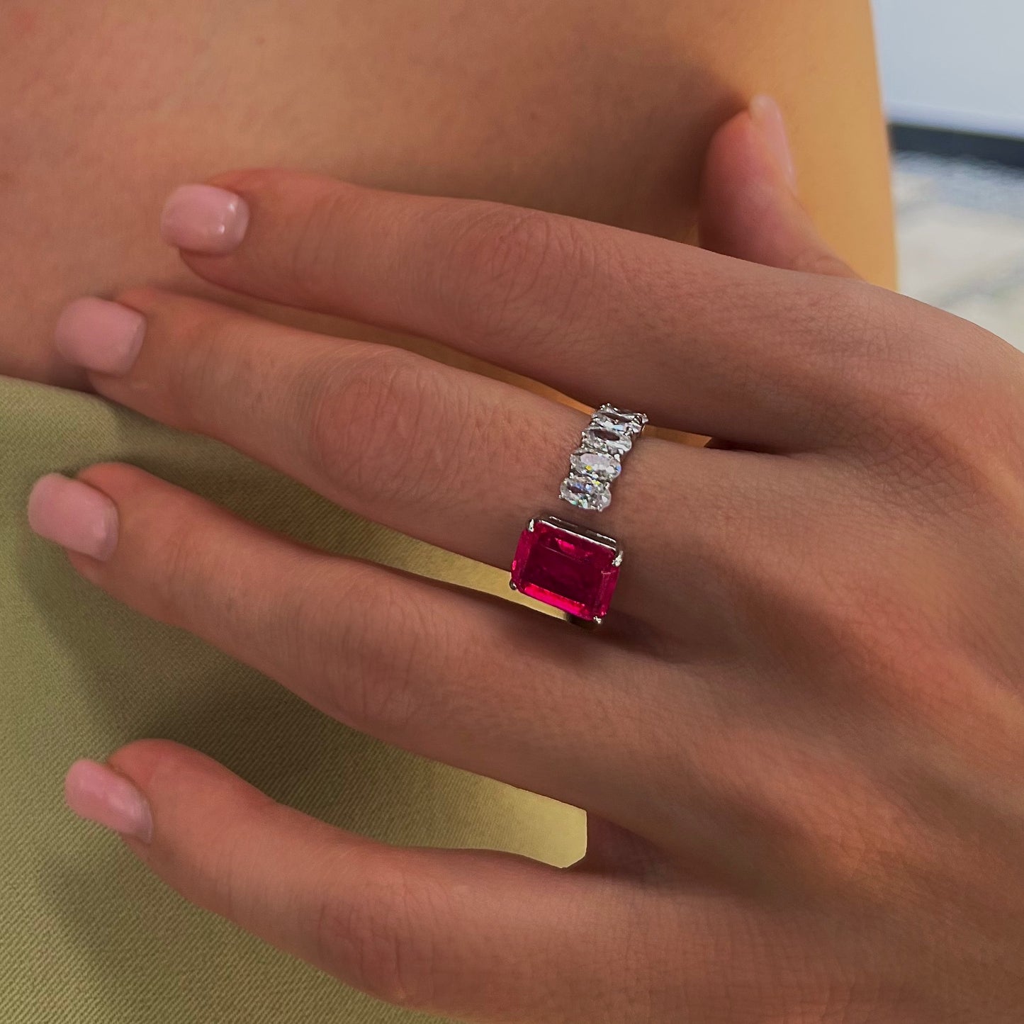 Pink Grace Ring in Silver