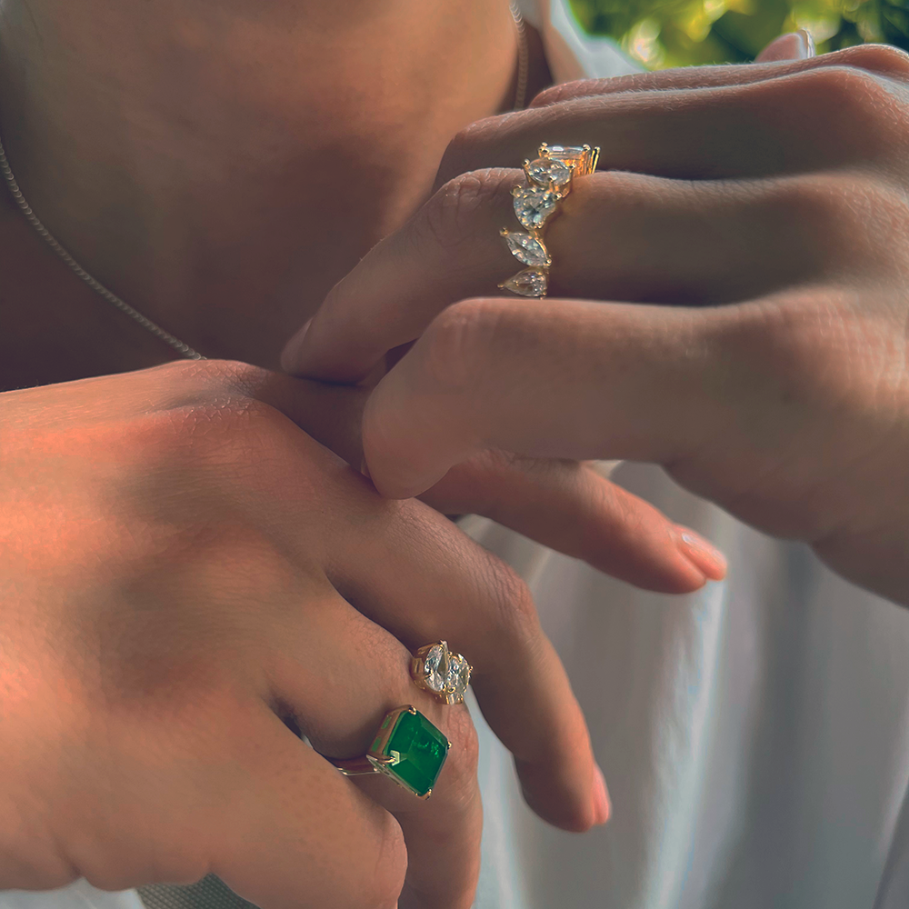 Twinflame Emerald Ring